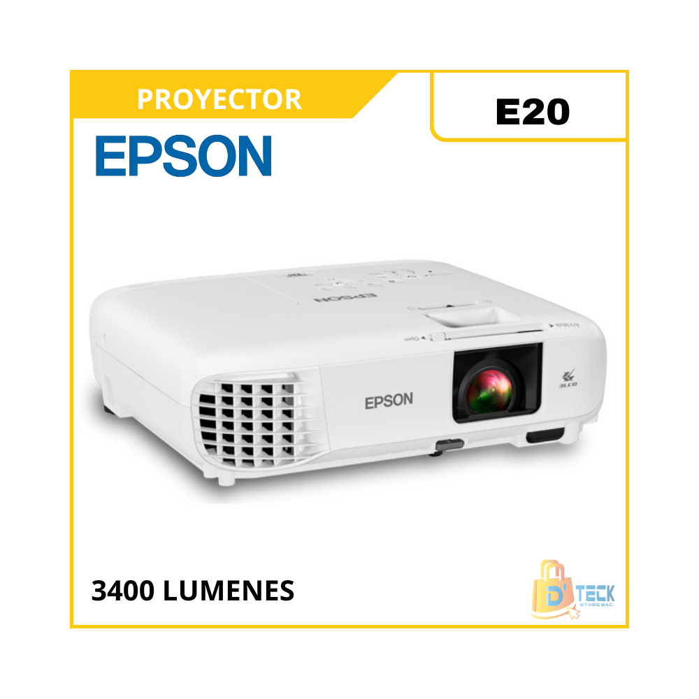 Proyector Epson PowerLite E20 3400 Lúmenes 1024x768 XGA