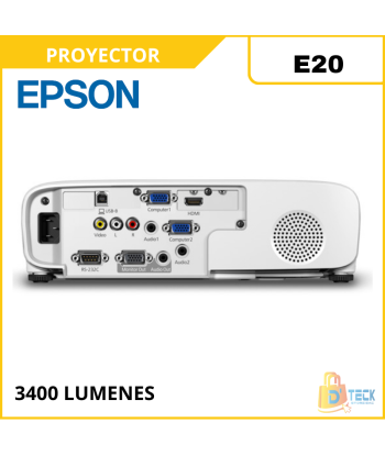 Proyector Epson PowerLite E20 3400 Lúmenes 1024x768 XGA