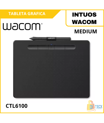 TABLETA GRAFICA WACOM INTUOS MEDIUM BLUETOOTH BLACK CTL-6100