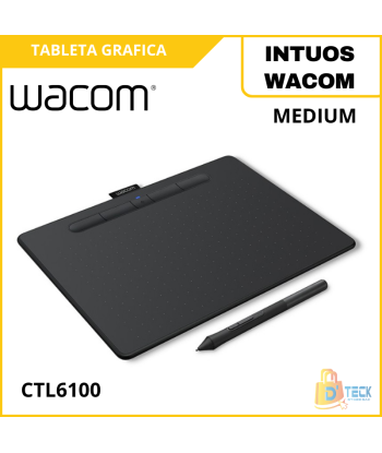 TABLETA GRAFICA WACOM INTUOS MEDIUM BLUETOOTH BLACK CTL-6100