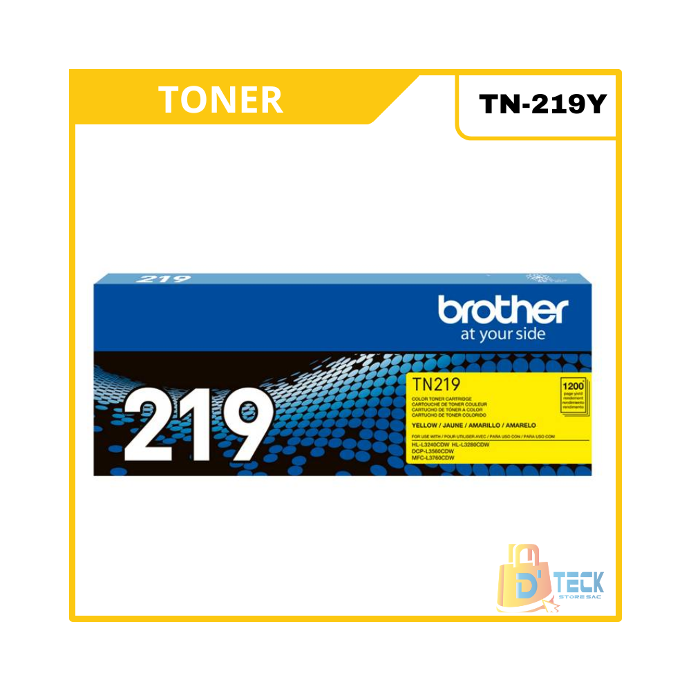 TONER BROTHER TN-219 YELLOW ORIGINAL RENDIMIENTO 1200 PAG.