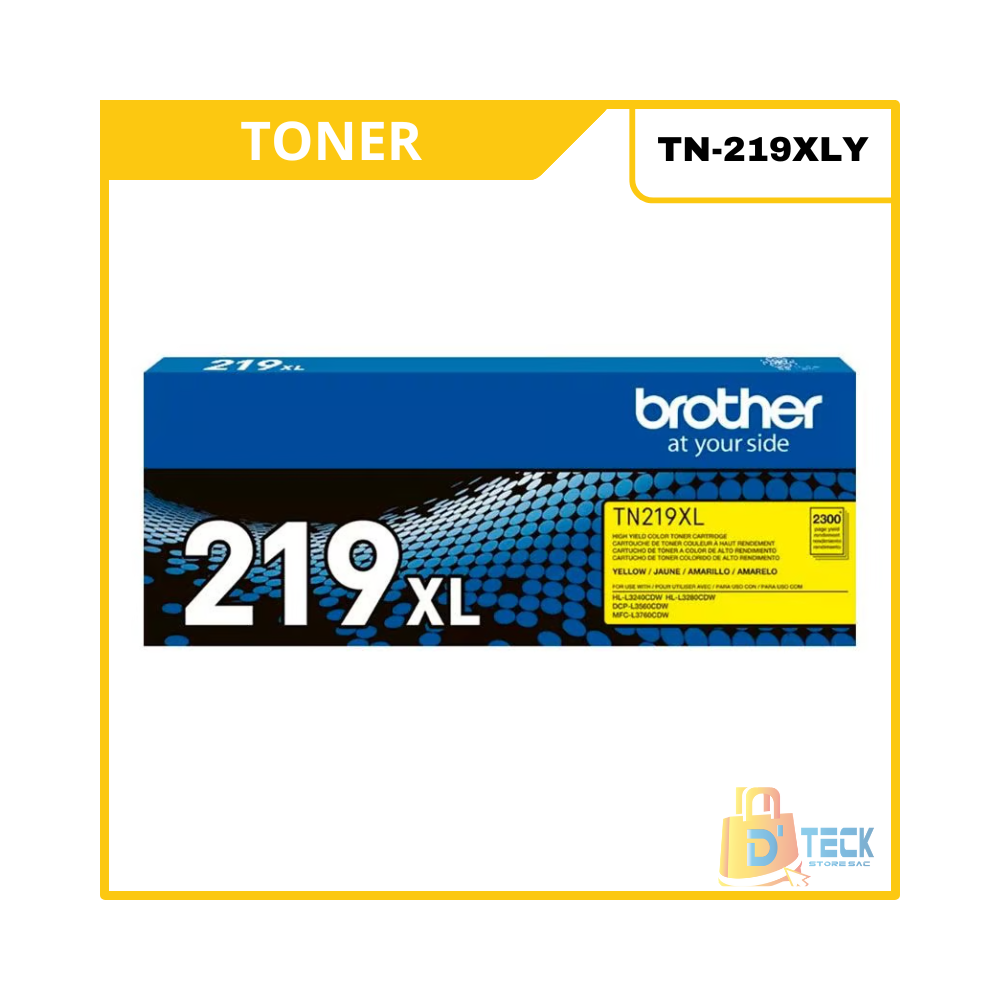 TONER BROTHER TN-219XL YELLOW ORIGINAL RENDIMIENTO 2300 PAG.