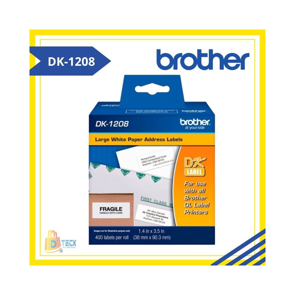 CINTA BROTHER DK-1208(38MM X 90MM) PARA ETIQUETADORA BROTHER