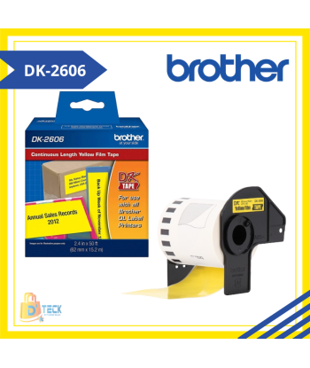 CINTA BROTHER DK-2606  62MMx15.24MM Negro/Yellow Original