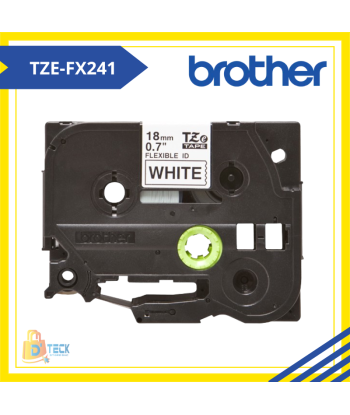 CINTA BROTHER TZE-FX241 NEGRO SOBRE BLANCO (18mm x 8mm)