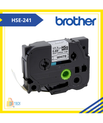 HSE-241 |CINTA BROTHER TERMOCONTRAIBLE  HSE-241 (17.7MM X 1.5MTS) BLANCO/NEGRO