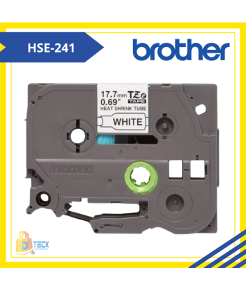 HSE-241 |CINTA BROTHER TERMOCONTRAIBLE  HSE-241 (17.7MM X 1.5MTS) BLANCO/NEGRO