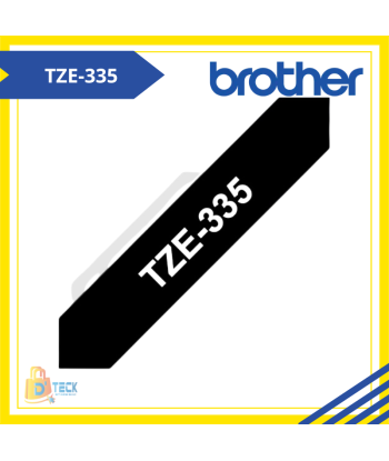 TZE-335|CINTA BROTHER TZE-335 (12MM X 8MTS) BLANCO/NEGRO