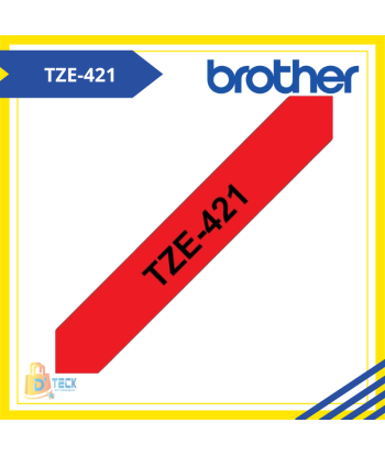 TZE-421|CINTA BROTHER TZE-421 (9MM X 8MTS) NEGRO/ROJO