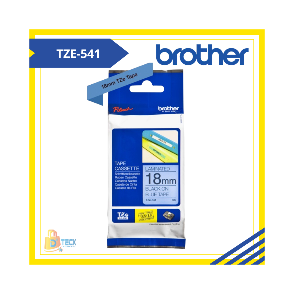 TZE-541|CINTA BROTHER ORIGINAL TZE-541 (18MM X 8MTS) NEGRO/AZUL