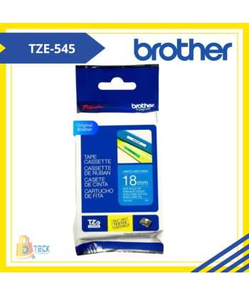 TZE-545|CINTA BROTHER TZE-545 (18MM X 8MTS) BLANCO/AZUL