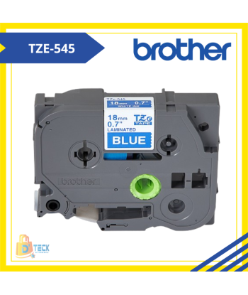 TZE-545|CINTA BROTHER TZE-545 (18MM X 8MTS) BLANCO/AZUL