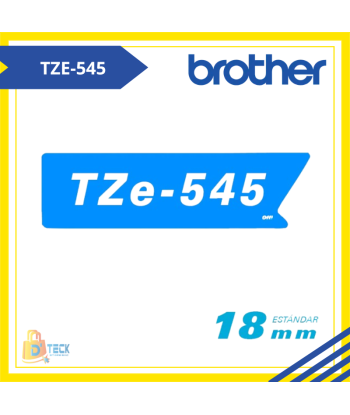 TZE-545|CINTA BROTHER TZE-545 (18MM X 8MTS) BLANCO/AZUL