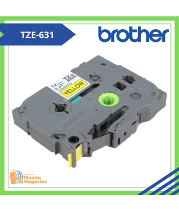 TZE-631| CINTA BROTHER TZE-631 (12MM X 8MTS) NEGRO/AMARILLO