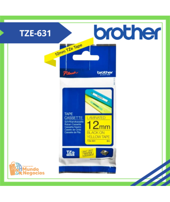 TZE-631| CINTA BROTHER TZE-631 (12MM X 8MTS) NEGRO/AMARILLO