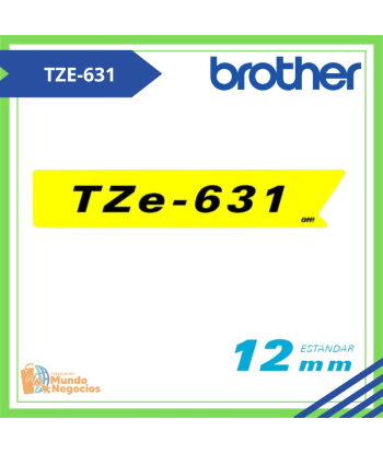 TZE-631| CINTA BROTHER TZE-631 (12MM X 8MTS) NEGRO/AMARILLO