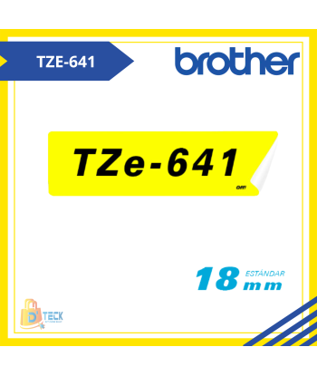 TZE-641|CINTA BROTHER TZE-641 (18MM X 8MTS) NEGRO/AMARILLO