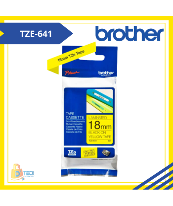 TZE-641|CINTA BROTHER TZE-641 (18MM X 8MTS) NEGRO/AMARILLO