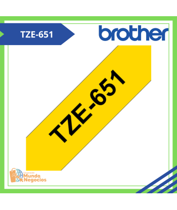 TZE-651|CINTA BROTHER TZE-651 (24MM X 8MTS) NEGRO/AMARILLO