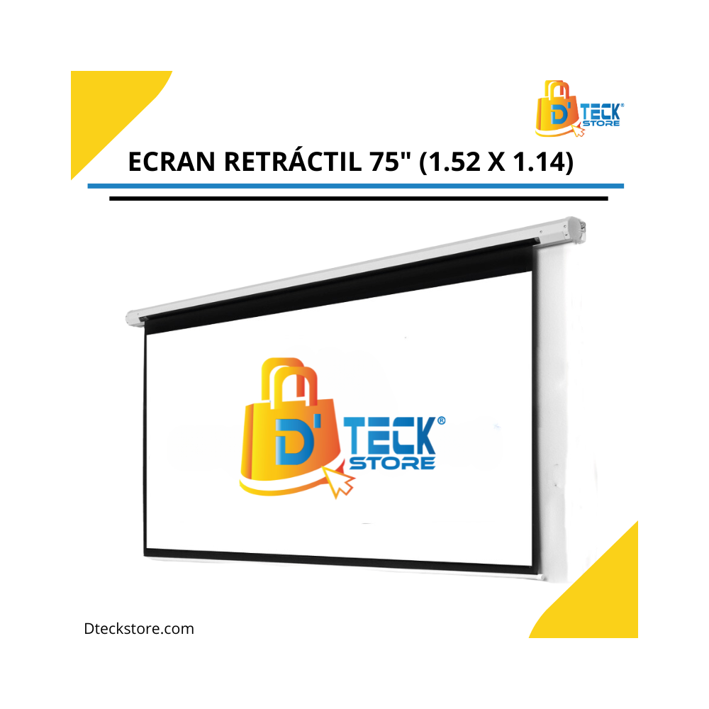 Ecran Retráctil 75″ (1.52 X 1.14) Mts Antireflex (Formato 4:3)