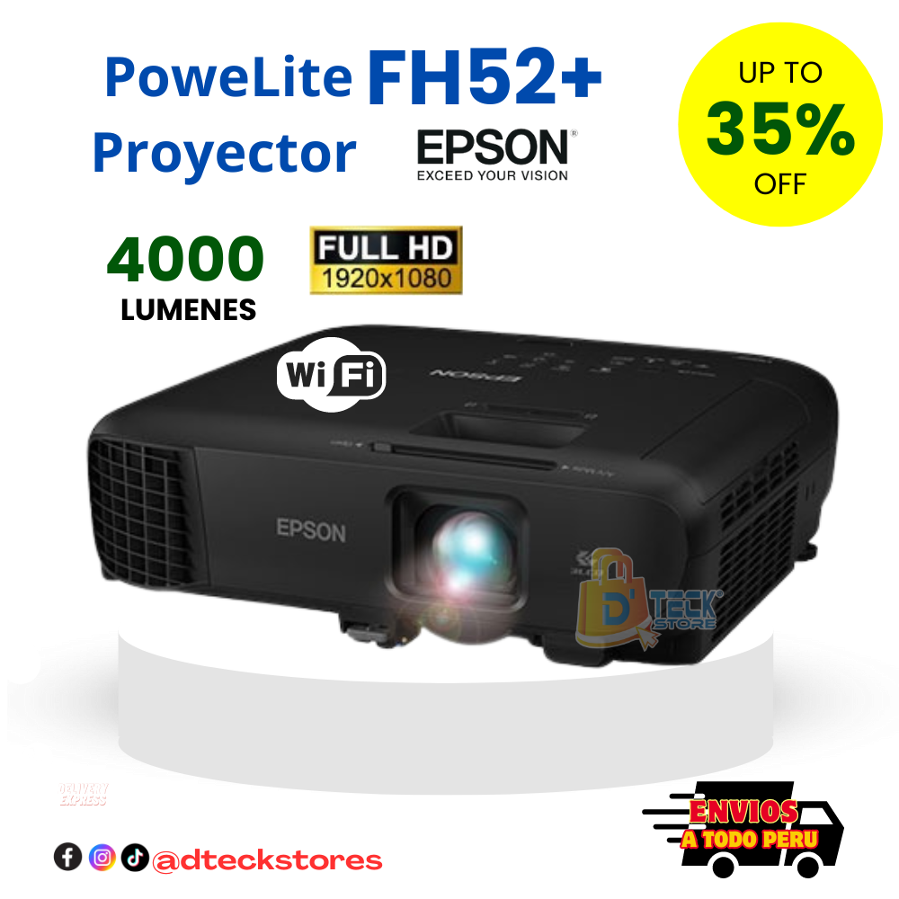 Proyector Epson PowerLite FH52+ 4000mil lumenex wifi