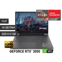 LAPTOP GAMING HP VICTUS AMD RYZEN 7 5800H 16GB RAM 512GB SSD 15.6" FHD NVIDIA GEFORCE RTX 3050 4GB