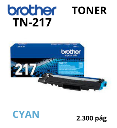 Toner Brother TN-217C Cyan 2300 Páginas