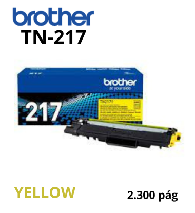 Toner Brother TN-217Y Yellow 2300 Páginas