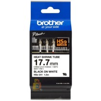 HSE-241 |CINTA BROTHER TERMOCONTRAIBLE  HSE-241 (17.7MM X 1.5MTS) BLANCO/NEGRO