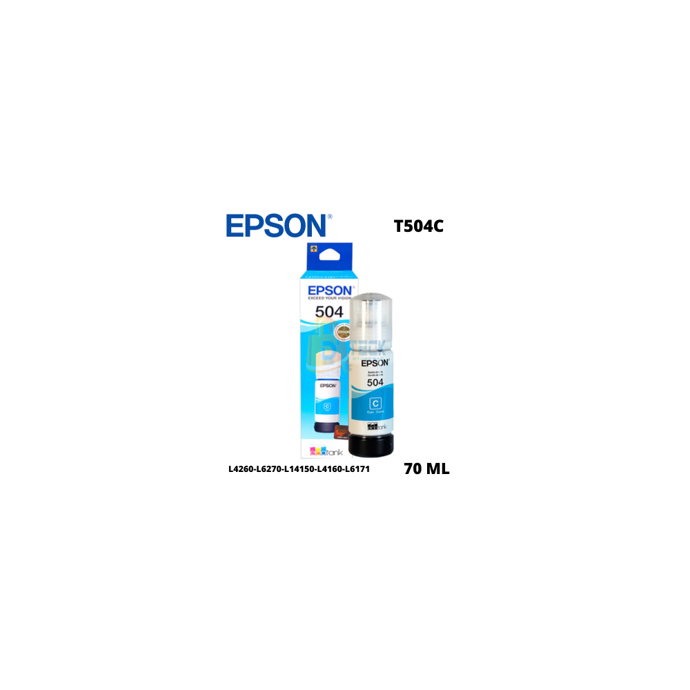 Tinta Epson 504 Cyan Botella 70ML