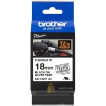 CINTA BROTHER TZE-FX241 NEGRO SOBRE BLANCO (18mm x 8mm)