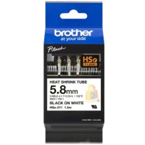 HSE-211 | CINTA BROTHER TERMOCONTRAIBLE HSE-211 (5.8MM X 1.5MTS) BLANCO/NEGRO