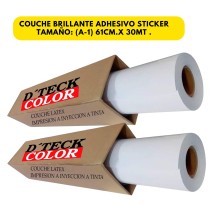 Rollo Couche Sticker Brillante DteckColor A1 61cm.x 30mt