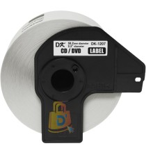 CINTA DK-1207 BROTHER (58mm x 58mm), CD/ DVD, 100 ETIQUETAS