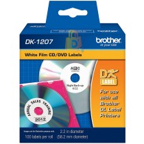 CINTA DK-1207 BROTHER (58mm x 58mm), CD/ DVD, 100 ETIQUETAS