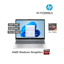 LAPTOP HP 15-FC0008LA RYZEN 5 7520U 15.6" 8GB 512SSD