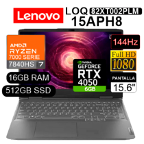 LAPTOP GAMING  LENOVO LOQ  15APH8 AMD Ryzen7 7840HS /16GB  /512GB SSD/15.6"FHD -144HZ/TECLADO ESPAÑOL