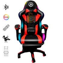 Silla DP Gamer Rojo/Negro Luz RGB con Masajeador , Parlantes y Gamer PRO-RD.