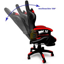 Silla DP Gamer Rojo/Negro Luz RGB con Masajeador , Parlantes y Gamer PRO-RD.