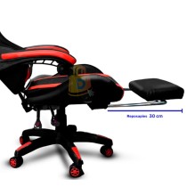 Silla DP Gamer Rojo/Negro Luz RGB con Masajeador , Parlantes y Gamer PRO-RD.