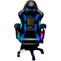 Silla DP Gamer Azul/Negro Luz RGB con Masajeador , Parlantes y Gamer PRO-RD.