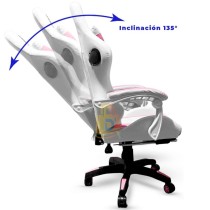 Silla DP Gamer Blanco/Rosado Luz RGB con Masajeador , Parlantes y Gamer PRO-RD.