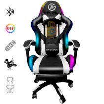 Silla DP Gamer Negro/Blanco Luz RGB con Masajeador , Parlantes y Gamer PRO-RD.