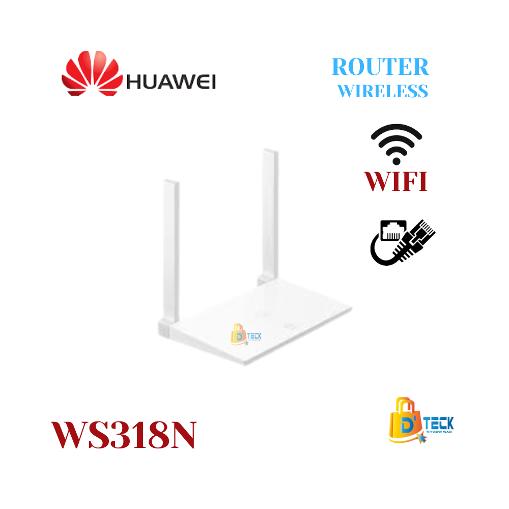 ROUTER HUAWEI WI-FI WS318N 3OOMBPS 2.4G 5DBI 2-ANTENAS WHITE