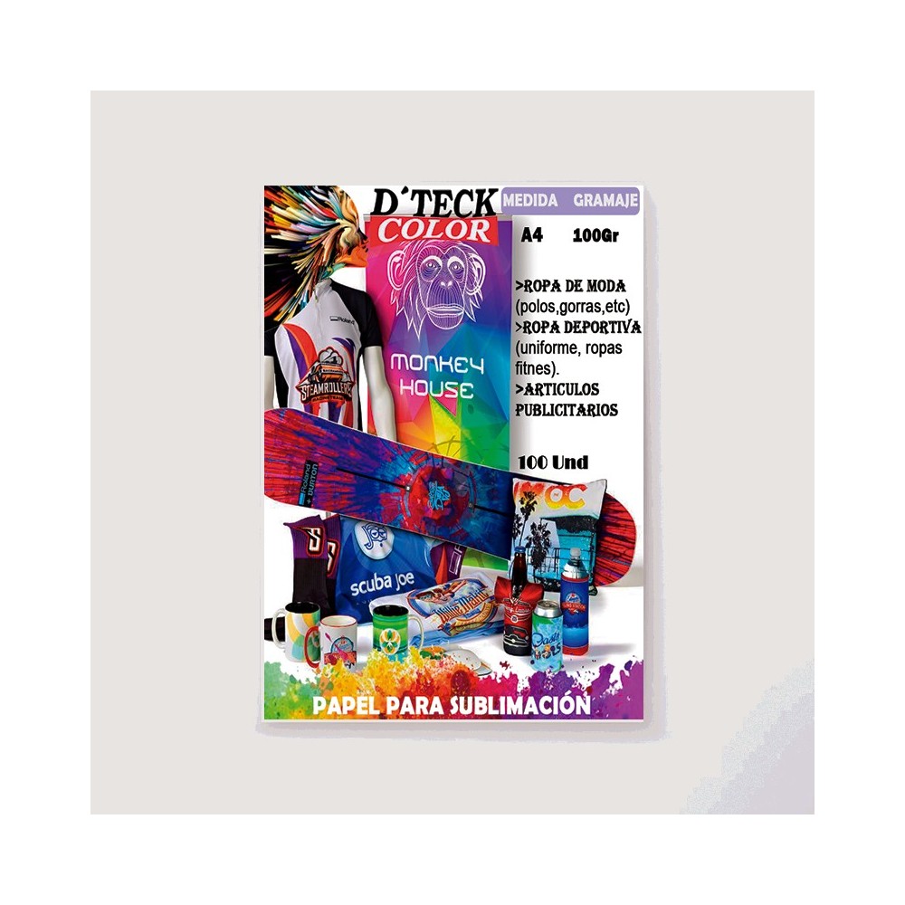 Papel Sublimacion Blanco Dteck Color A4 100H