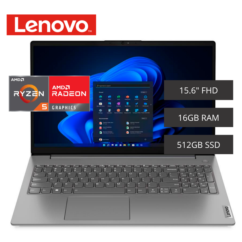 Laptop Lenovo V15 G4 AMN Ryzen 5-7520U 15.6 FHD" 16GB RAM 512GB SSD