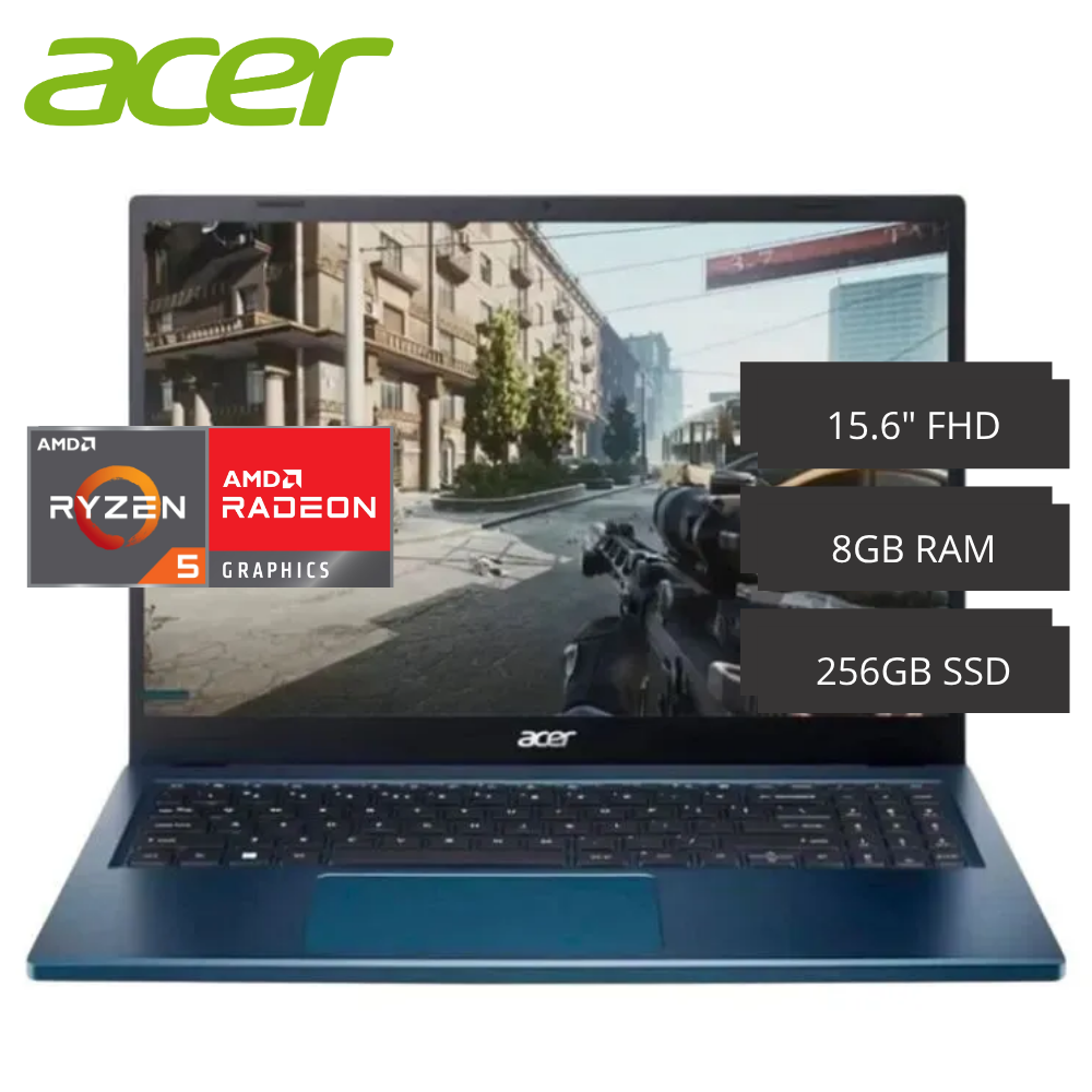 Laptop Acer A315-24PT-R85K Ryzen 5 7520U 15.6" FHD 8GB RAM 512GB SSD