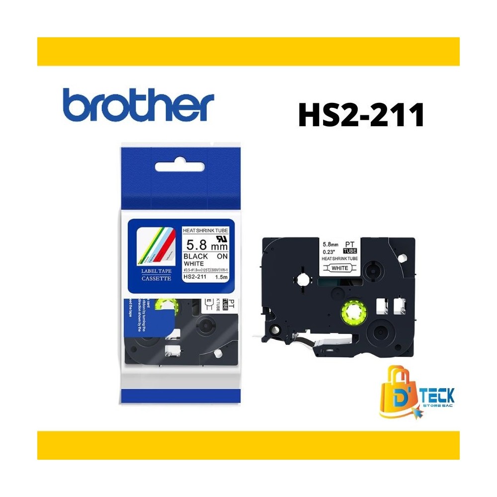 HS2-211 | CINTA COMPATIBLE TERMOCONTRAIBLE DTECK COLOR HSE-211 (5.8MM X 1.5MTS) BLANCO/NEGRO