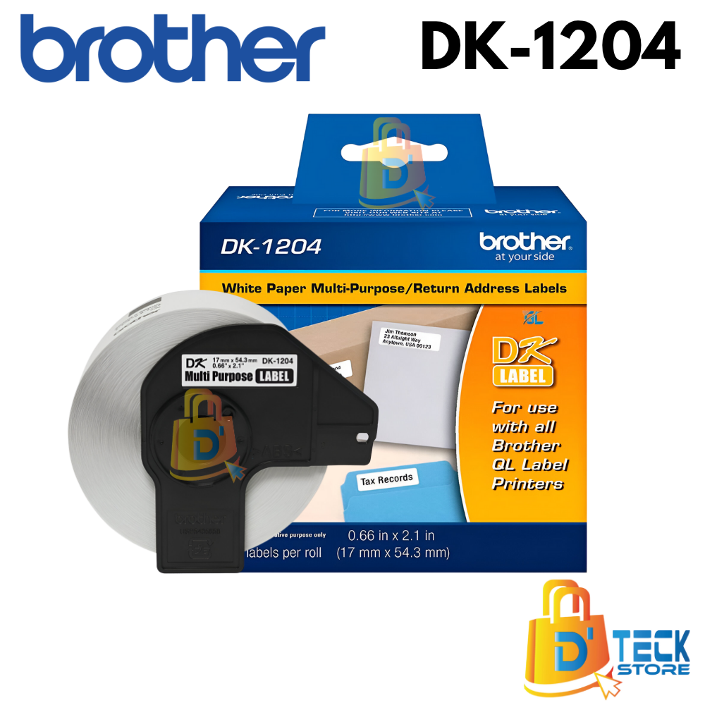 CINTA DK-1204 BROTHER (17mm x 54mm), 400 ETIQUETAS