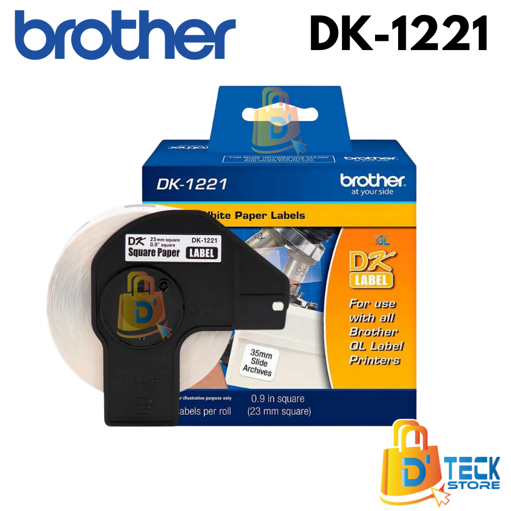 CINTA DK-1221 BROTHER (23mm x 23mm), 1000 ETIQUETAS